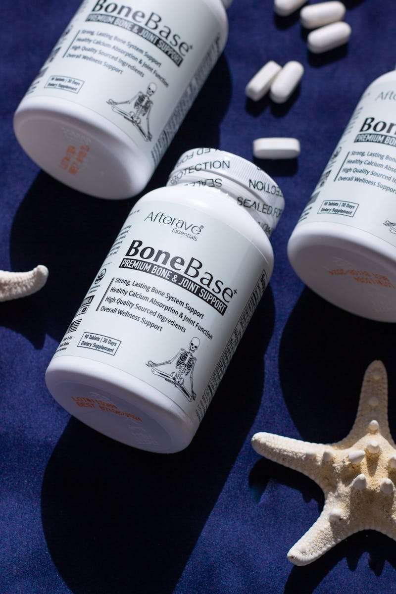 Bone Support Supplements on Blue Background